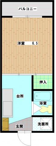 MSビル 南竹屋(1K/2階)の間取り写真