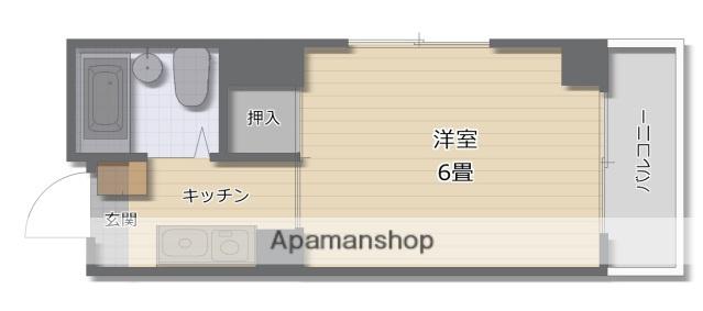 沖ビル(1K/2階)の間取り写真