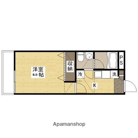グレイス江波西(1K/3階)の間取り写真