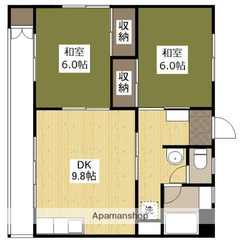 平井マンション(2DK/1階)の間取り写真