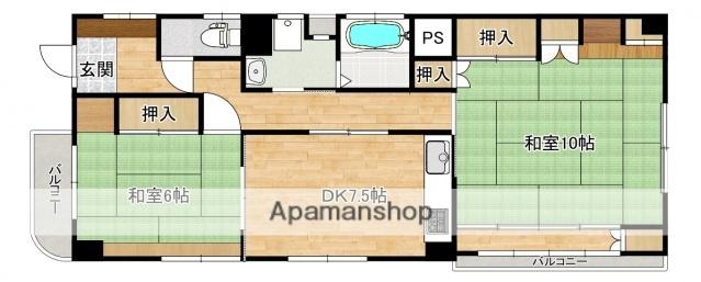 堀ビル(2DK/2階)の間取り写真