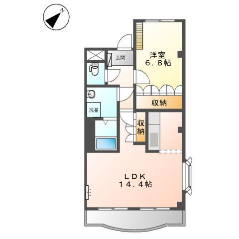 プロニティ東建(1LDK/2階)の間取り写真