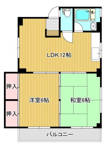 サンストリーム(2LDK/4階)の間取り写真