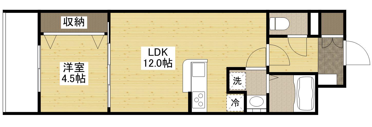 SO.YO.GO(1LDK/8階)の間取り写真