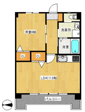 FOREST HILLS 田方(1LDK/3階)の間取り写真