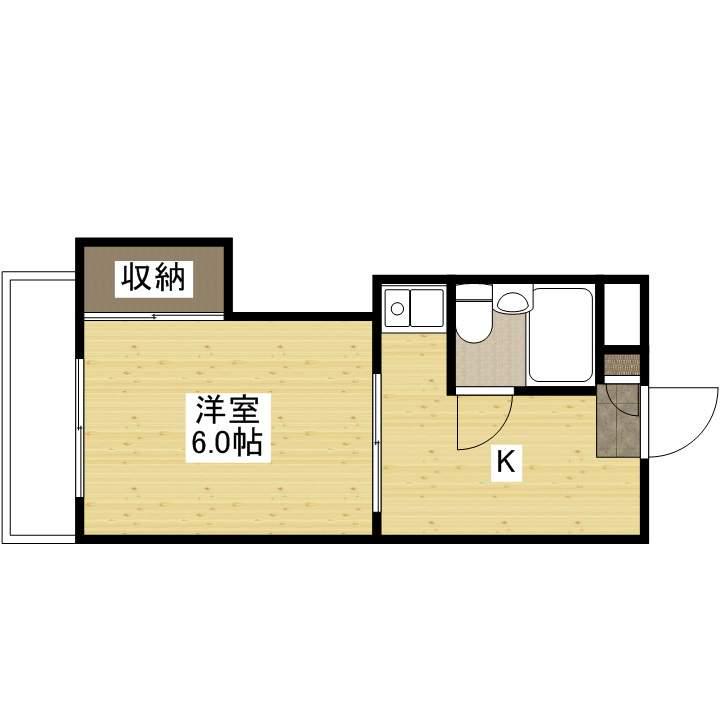 コーポ梶岡(1K/5階)の間取り写真