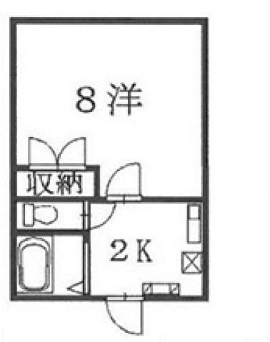 ステイタスオブ大野(1K/2階)の間取り写真