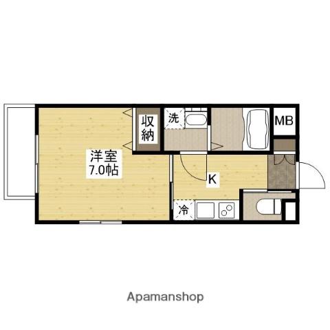 SOL緑ヶ丘(1K/1階)の間取り写真