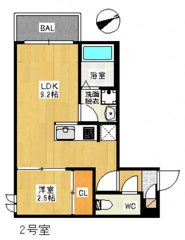 REGALEST旭(1LDK/3階)の間取り写真