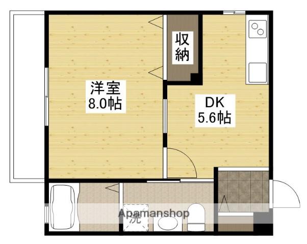 メゾンヴェルテ(1DK/1階)の間取り写真