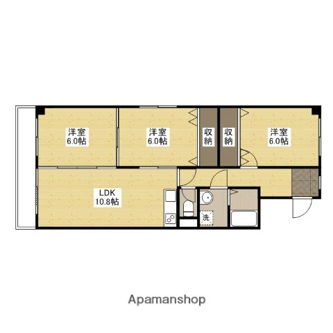ホワイトレジデンス舟入(3LDK/4階)の間取り写真