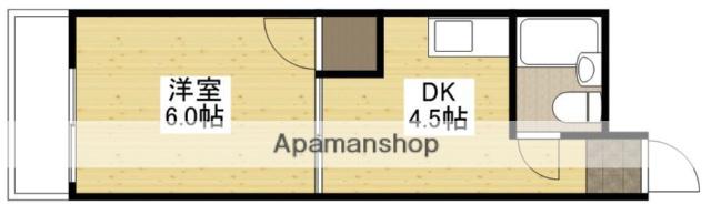 西霞MRビル(1DK/4階)の間取り写真