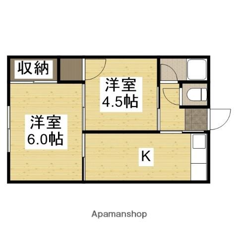 尾長東アパート(2DK/1階)の間取り写真