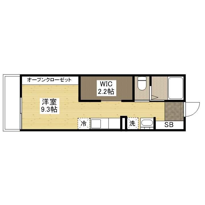 プリマヴェーラ口田南(ワンルーム/2階)の間取り写真