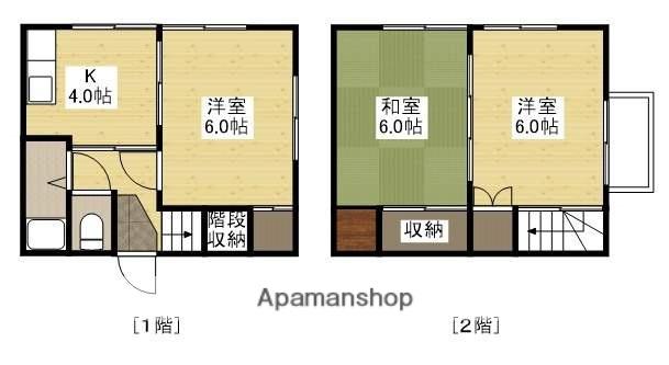 山陽本線 向洋駅 徒歩20分 2階建 築55年(3K)の間取り写真