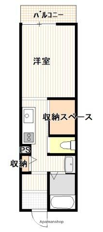 ZORO三筋(ワンルーム/2階)の間取り写真