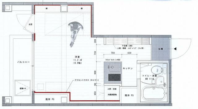 FELICE NAKAMACHI(ワンルーム/5階)の間取り写真