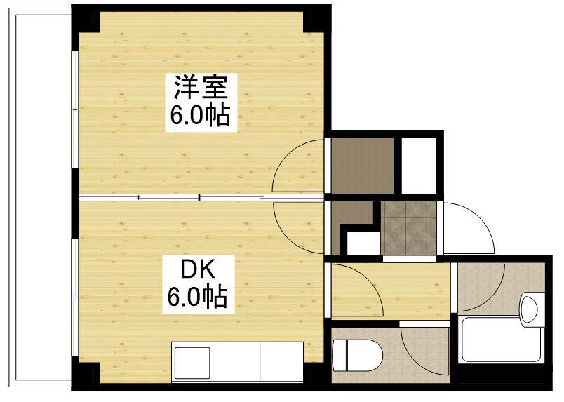 第2平井ビル(1DK/4階)の間取り写真
