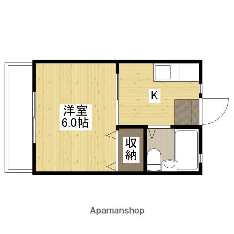 戸田ハイツ(1K/1階)の間取り写真