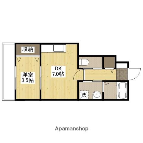 ロイヤルヴィラ緑井 B棟(1DK/1階)の間取り写真