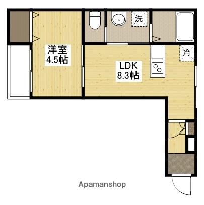 アーデル牛田新町B棟(1LDK/1階)の間取り写真