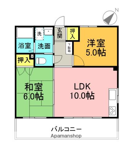 KSMビル(2LDK/3階)の間取り写真