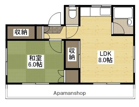 土居ビル(1LDK/5階)の間取り写真