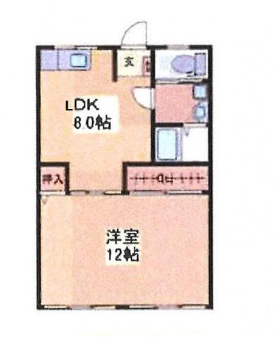 西村ビル(1LDK/6階)の間取り写真