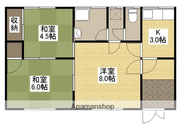 真田第2アパート(3K/2階)の間取り写真