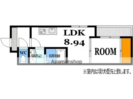RESIDENTIAL 戸坂駅前(1LDK/3階)の間取り写真