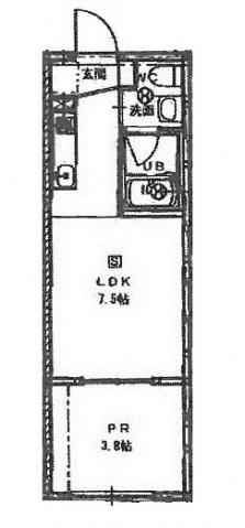 エストレビータ(1DK/1階)の間取り写真