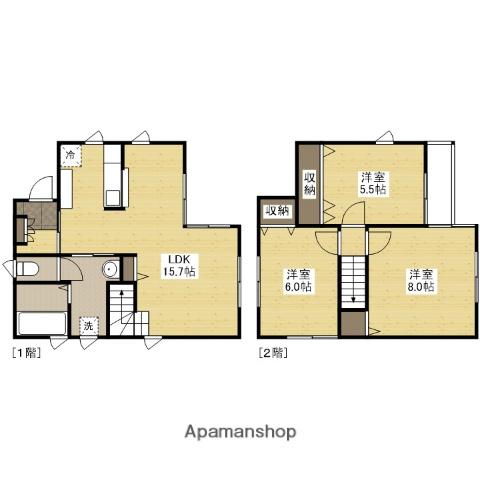 芸備線 安芸矢口駅 徒歩17分 2階建 築2年(3LDK)の間取り写真