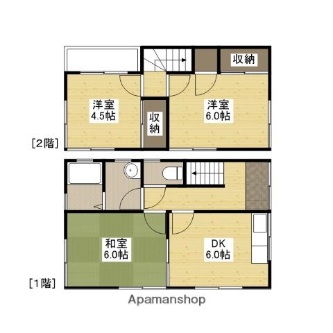 可部線 河戸帆待川駅 徒歩12分 2階建 築36年(3DK)の間取り写真