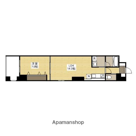 LA DOLCE平和大通(1LDK/8階)の間取り写真