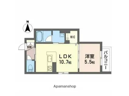 シャーメゾン段原南(1LDK/2階)の間取り写真