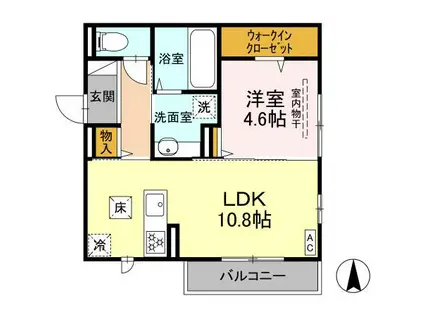 NORIA(1LDK/1階)の間取り写真