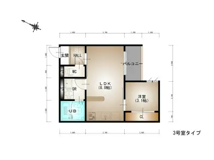 REGALEST廿日市本町1(1LDK/1階)の間取り写真