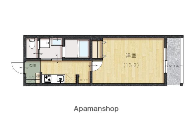 LIEN CORT宇品(1K/2階)の間取り写真