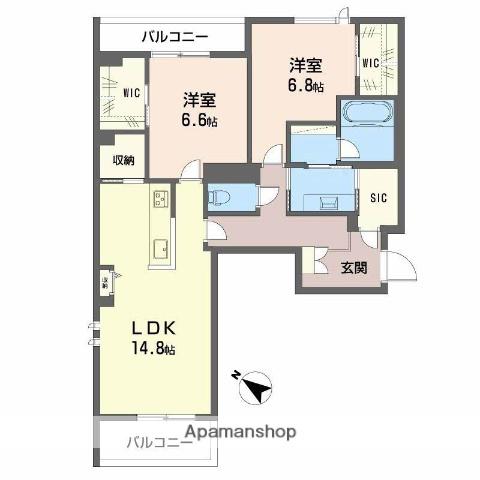 プランドール(2LDK/2階)の間取り写真