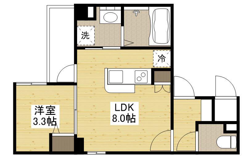 グレース十日市(1LDK/10階)の間取り写真