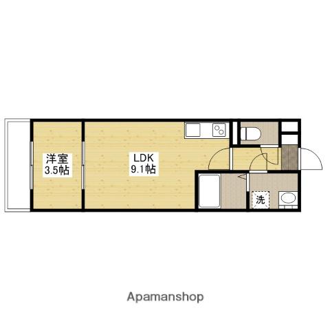 KLALISS西原(1LDK/1階)の間取り写真