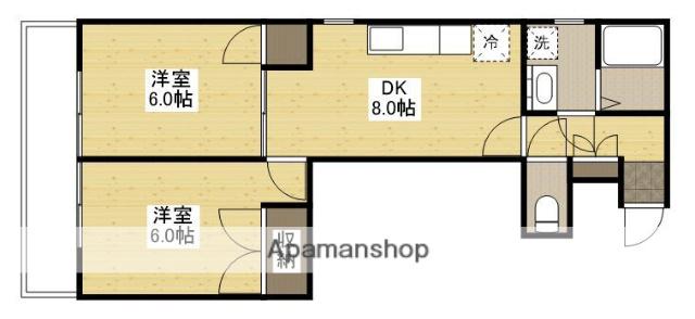 KURAMOTOビル(2DK/3階)の間取り写真