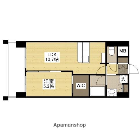 トラストコート中筋(1LDK/5階)の間取り写真