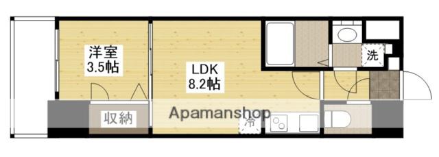 S-RESIDENCE観音公園ALORIA(1LDK/8階)の間取り写真
