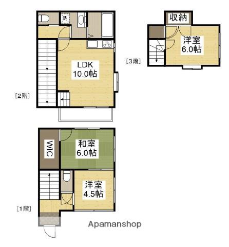 広島電鉄宮島線 楽々園駅 徒歩6分 3階建 築34年(3LDK)の間取り写真