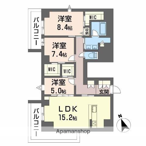 ラヴェール横川(3LDK/9階)の間取り写真