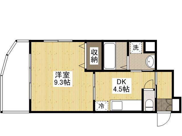 グランカーサ三篠(1DK/8階)の間取り写真