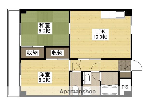 ハーシオンフルタⅡ(2LDK/2階)の間取り写真