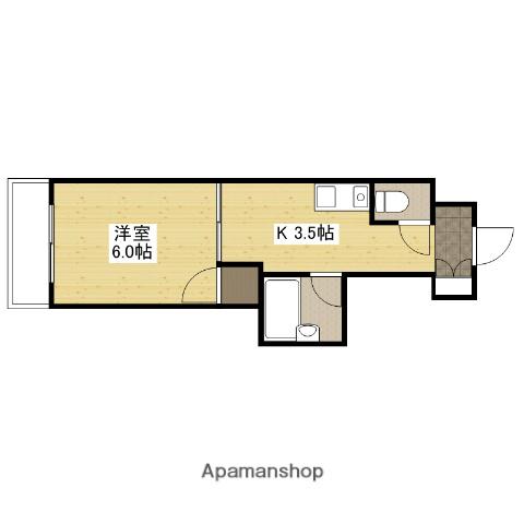 エオス舟入(1K/5階)の間取り写真