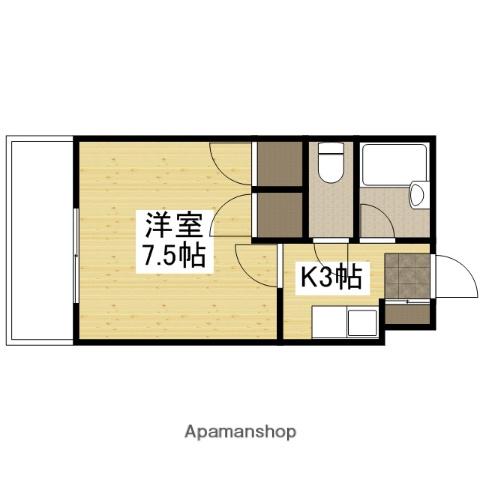 FKビル(1K/7階)の間取り写真